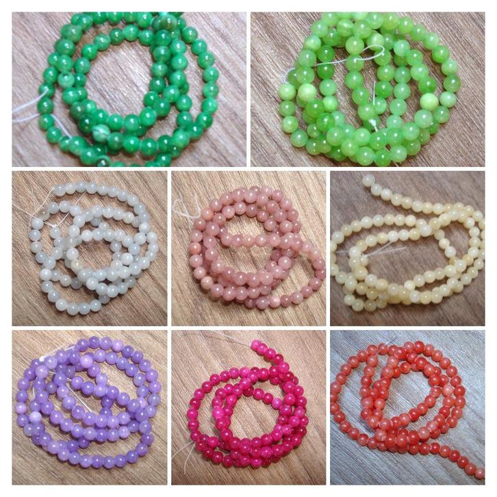 NU € 2.95: Snoeren jade 4 mm., Hobby en Vrije tijd, Kralen en Sieraden maken, Nieuw, Kraal, Verzenden
