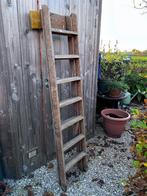 Vintage houten uitschuif ladder, Doe-het-zelf en Verbouw, Ophalen, Gebruikt, Ladder, Opvouwbaar of Inschuifbaar