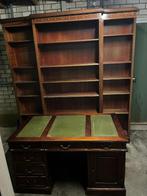 klassiek engels bureau met achterkast antiek chesterfield, Huis en Inrichting, Bureaus, Ophalen, Gebruikt, Bureau