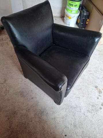 Fauteuil zwart leer zit heerlijk gratis ophalen  beschikbaar voor biedingen