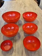 Vintage '60 emaille schalenset - Finel Arabia / Kaj Franck, Gebruikt, Keramiek, Overige typen, Ophalen of Verzenden