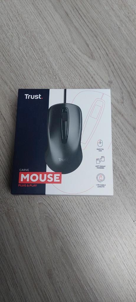 Trust Carve - Optische USB Muis - Zwart, Computers en Software, Muizen, Nieuw, Ophalen of Verzenden