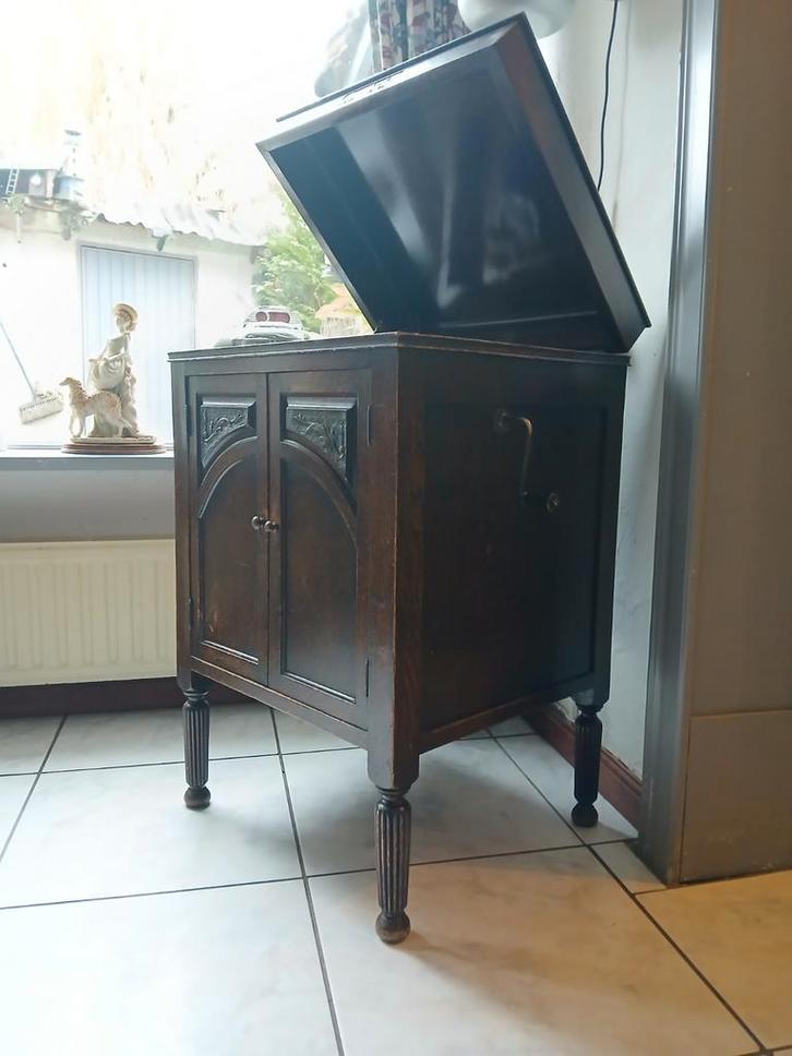 Antieke Grammafoonplaat/Platenspeler - Prachtig Meubelstuk, Audio, Tv en Foto, Platenspelers, Gebruikt, Platenspeler, Overige merken