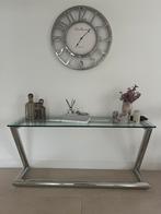 Richmond Moderne Design Console Tafel – Glas & Chroom, Huis en Inrichting, Tafels | Sidetables, Ophalen, Zo goed als nieuw, Glas