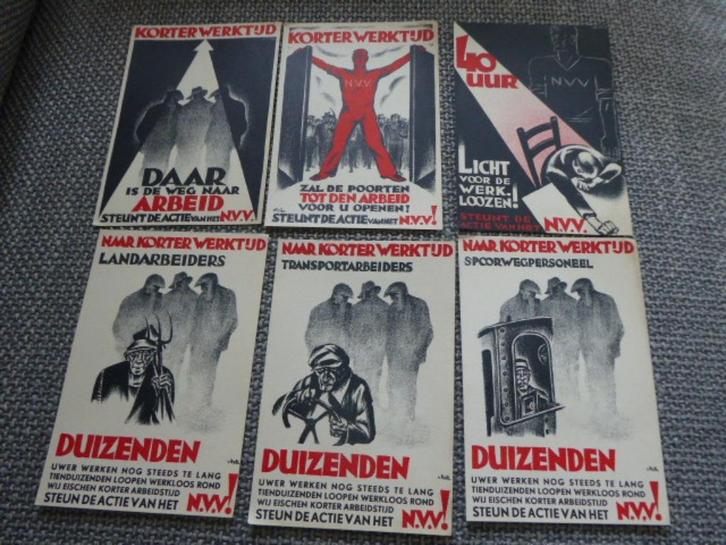 6 authentieke pamfletten van De NVV, jaren 30 vorige eeuw, Boeken, Catalogussen en Folders, Zo goed als nieuw, Folder, Ophalen of Verzenden