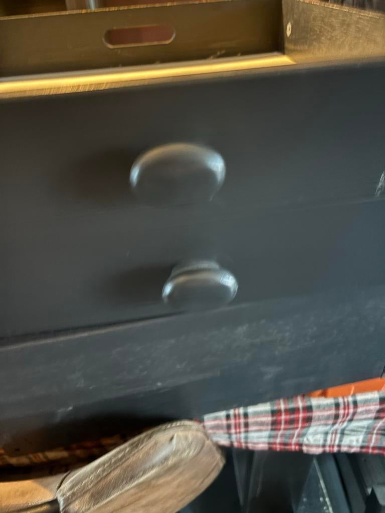 Zwart houten bureau/sidetable met 4 lades, Huis en Inrichting, Tafels | Eettafels, Ophalen, Gebruikt, 50 tot 100 cm, 150 tot 200 cm