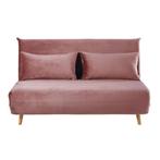 Slaapbankje 2 zits oud roze velours, Ophalen, Zo goed als nieuw, Tweepersoons, 200 cm
