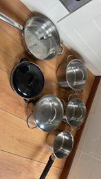 Verschillende pannen, Ophalen of Verzenden, Zo goed als nieuw, Rvs, Pannenset