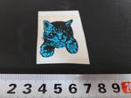 sticker retro jaren 70 strip poes kat blauw, Ophalen, Zo goed als nieuw