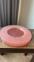 5 roze onderborden van glas, Gebruikt, Verzenden, Overige stijlen, Glas