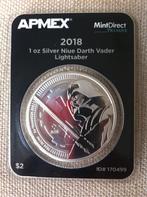 Zilveren munt Darth Vader Star Wars in blister Apmex, Verzamelen, Nieuw, Overige typen, Ophalen of Verzenden