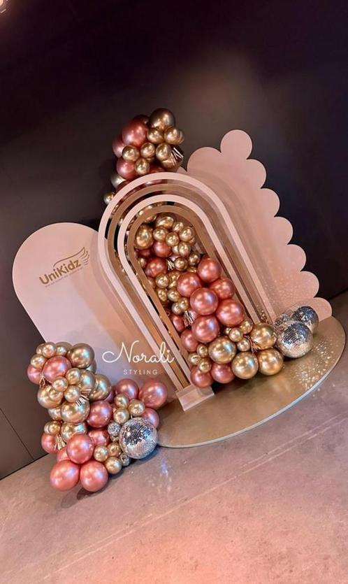 Feest pastel disco thema - ballonnen decoratie chroom kleur, Hobby en Vrije tijd, Feestartikelen | Verhuur, Zo goed als nieuw