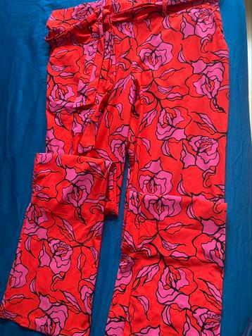 Zoso travelstofbroek straight Maat L/40/42 Rood/roze/zwart beschikbaar voor biedingen