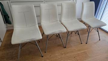 Eetkamerstoelen, 4 stuks wit