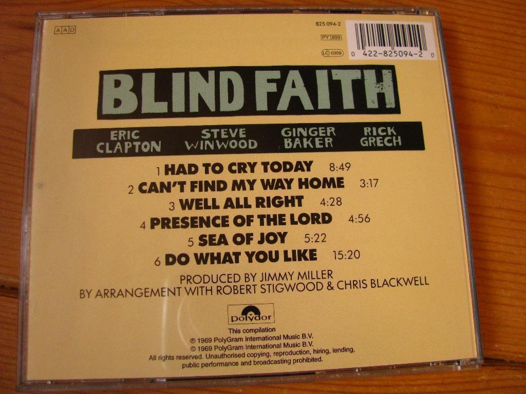 cd blind faith, Cd's en Dvd's, Vinyl | Rock, Ophalen of Verzenden, Zo goed als nieuw, Overige formaten, Poprock