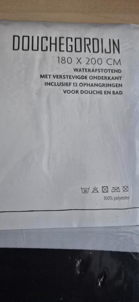 Nieuw Douchegordijn, Huis en Inrichting, Badkamer | Badtextiel en Accessoires, Nieuw, Overige typen, Zwart, Ophalen of Verzenden