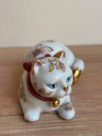 Vintage Franklin Mint 1986 beeldje kat porselein, Verzenden, Zo goed als nieuw, Dier