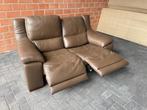 Leder salon / zitbank / 2 zit met relaxen / NIEUWSTAAT !, Ophalen, Zo goed als nieuw, Leer