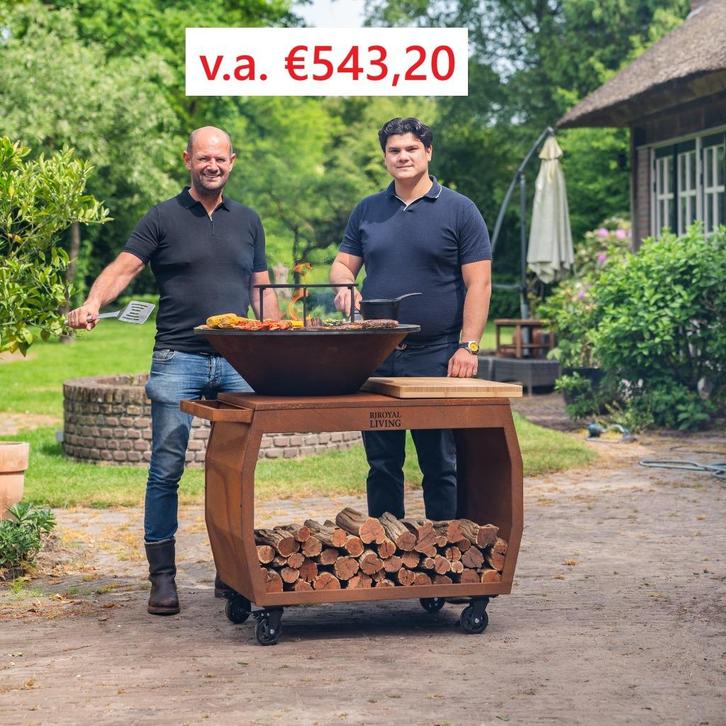 BBQ Plancha Grill Big Jack Cortenstaal 80 diameter Black Fri, Tuin en Terras, Houtskoolbarbecues, Gebruikt, Met accessoires, Ophalen of Verzenden