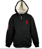 Zwart US Polo Assn hooded sweatvest maat 122 *NieuW* v, US Polo Assn., Trui of Vest, Nieuw, Ophalen of Verzenden