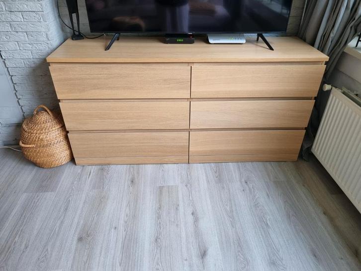 Ladekast Malm Ikea met 6 lades, Huis en Inrichting, Complete inboedels, Ophalen