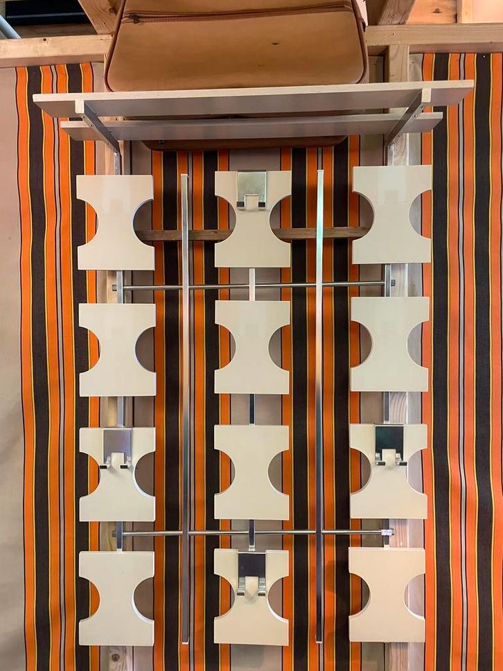 Vintage jaren 70 space age wandkapstok, wit, Huis en Inrichting, Woonaccessoires | Kapstokken, Zo goed als nieuw, Wandkapstok