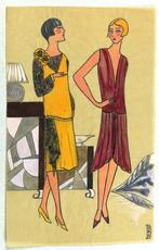 A295 Art Deco Modeontwerp (C?) Dona (jaren twintig), Antiek en Kunst, Kunst | Tekeningen en Foto's, Ophalen of Verzenden