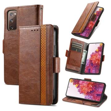 Luxe Galaxy S20 FE PU-leer Wallet Flip Case Set _Donkerbruin