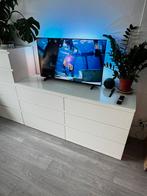 IKEA MALM Ladekast + glasplaat, Huis en Inrichting, Kasten | Ladekasten, Ophalen, 5 laden of meer, 150 tot 200 cm, Zo goed als nieuw