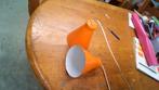 Vintage emaille hanglampen oranje biljart, Huis en Inrichting, Lampen | Hanglampen, Ophalen of Verzenden, Zo goed als nieuw, Vintage Emaille
