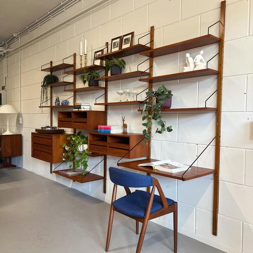 - Vintage XL wandmeubel •Poul Cadovius• -, Huis en Inrichting, Kasten | Wandmeubels, Gebruikt, 200 cm of meer, 300 cm of meer