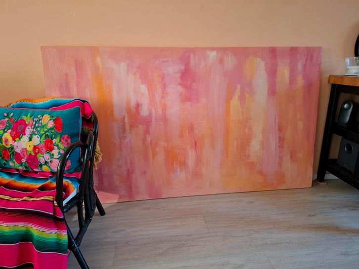 Hardboard schilderij tinten zijn in het echt zachter, Antiek en Kunst, Kunst | Schilderijen | Abstract, Ophalen