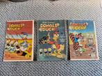 Drie Donald Duck 1, 2, 4, 1952  Herdrukken, Gelezen, Ophalen of Verzenden, Walt Disney  Donald duck, Meerdere stripboeken