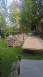 100/150 tegels/bakstenen voor in je tuin, balkon .., Ophalen of Verzenden, Gebruikt, Hout