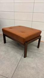 Vintage cognac kleur Hocker. Jaren 70, Ophalen, Zo goed als nieuw, Rechthoekig