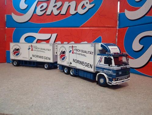 Scania 142 combinatie Austevoll Tekno, Hobby en Vrije tijd, Modelauto's | 1:50, Nieuw, Bus of Vrachtwagen, Tekno, Ophalen of Verzenden