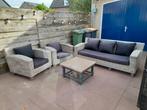 Rotan loungeset bank tafel stoelen, Tuin en Terras, Tuinsets en Loungesets, Ophalen, Gebruikt, Bank