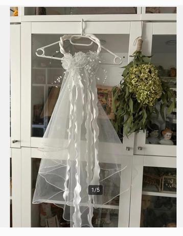 Bruidssluier met Bloemendetails linten kam glinsterrand beschikbaar voor biedingen