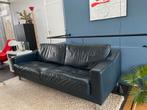 Leolux 2,5 zit donker blauw rund leer zware kwaliteit!, Huis en Inrichting, Ophalen, Gebruikt, Minder dan 75 cm, Driepersoons