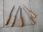TE KOOP VIJF MOOIE OUDE HOUT BEITELS, Antiek en Kunst, Antiek | Gereedschap en Instrumenten, Ophalen of Verzenden