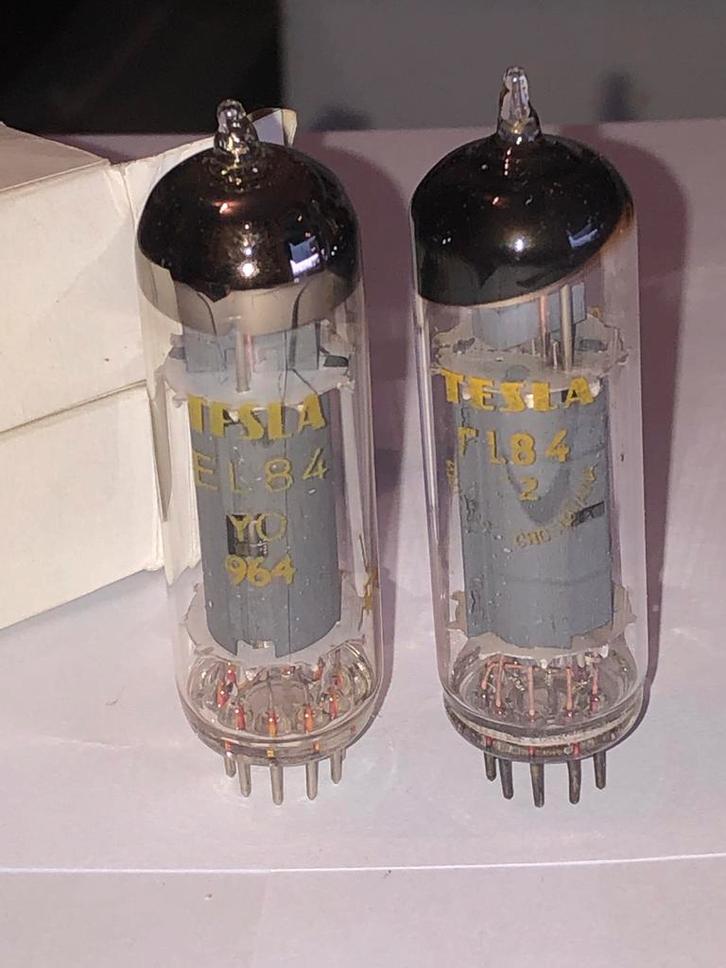 Tesla EL84 buizen paar - getest en zgan, Antiek en Kunst, Antiek | Tv's en Audio, Ophalen of Verzenden