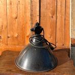 Hanglamp gang zwart metaal emaille origineel industrie lamp, Gebruikt, Industrie, Ophalen of Verzenden, Metaal