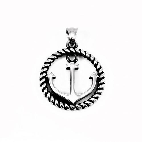 Heren Roestvrij Stalen Anker Hanger Symbool - RVS, Sieraden, Tassen en Uiterlijk, Kettinghangers, Nieuw, Overige materialen, Zilver
