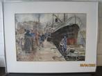 Aquarel van Harmen Meurs, Antiek en Kunst, Kunst | Schilderijen | Klassiek, Verzenden