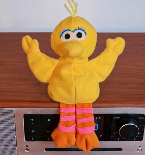 Sesamstraat Tyco preschool Beans knuffel Pino 1997 Big Bird, Verzamelen, Poppen, Zo goed als nieuw, Pop, Levensecht of Reborn
