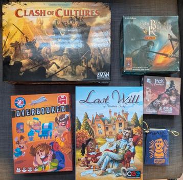 Boardgames (Clash of Cultures, Last Will, Overbooked..) beschikbaar voor biedingen