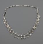 Ketting filigrain klimop blaadjes, Verzenden, Gebruikt, Zilver, Overige materialen