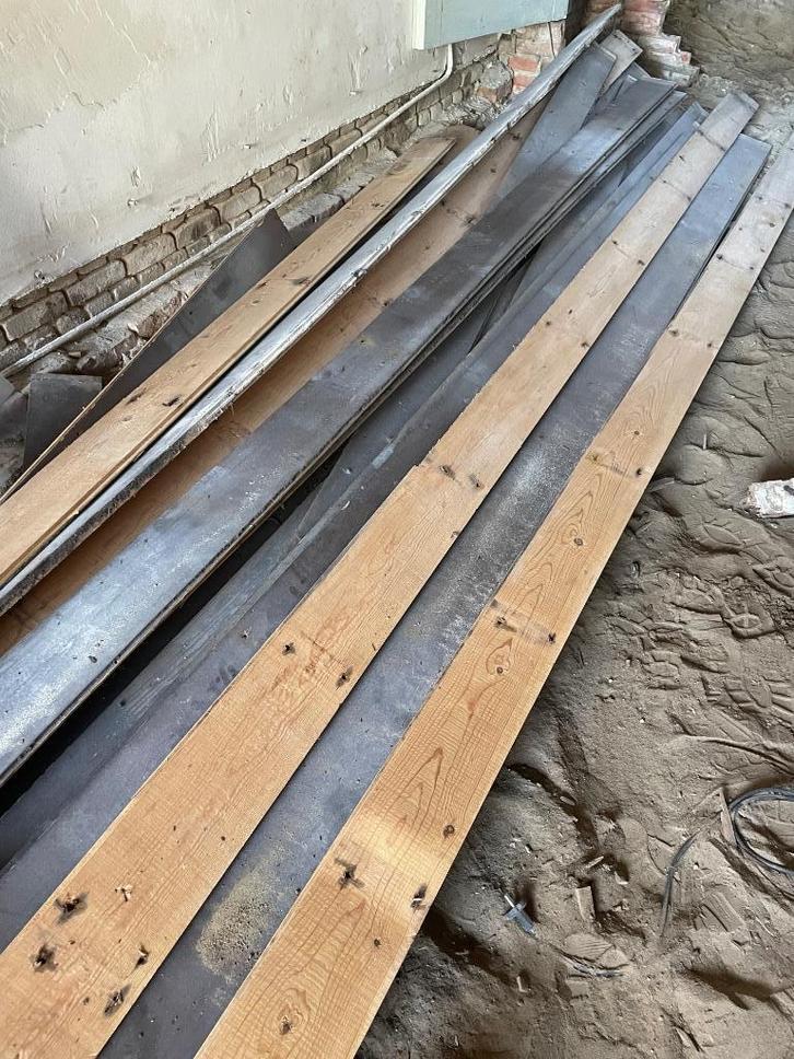 17m2 grenen of vuren vloer planken 20mm, Doe-het-zelf en Verbouw, Hout en Planken, Gebruikt, Plank, Grenen, 300 cm of meer, Minder dan 25 mm