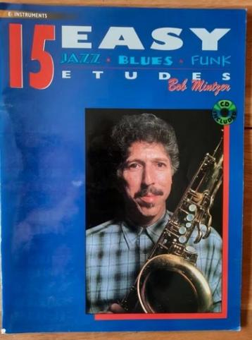 Eb-altsaxofoon: 15 Easy Jazz Blues & Funk Etudes +cd beschikbaar voor biedingen