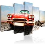325 Rode Oldtimer Auto 5 Luik Canvas Schilderij 200x100cm, Ophalen of Verzenden